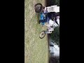 Running homemade trike in the yard