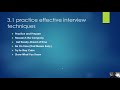 3.1 practice effective interview techniques